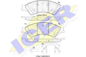 PLAQUETTE DE FREIN AV=GDB2005